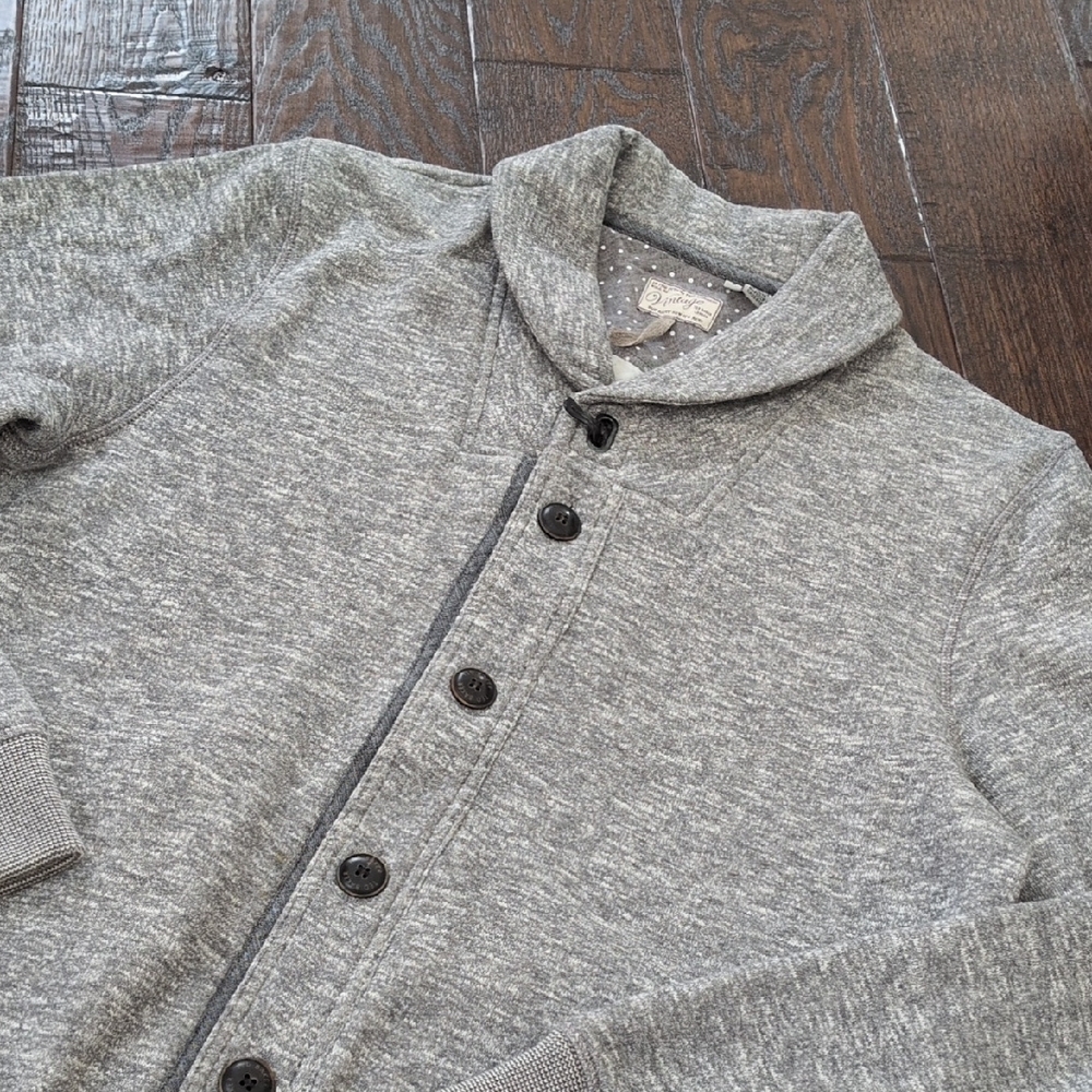 TED BAKER I Light Heather Gray Plush Button Up Sweatshirt Cardigan Jacket, 6 XXL